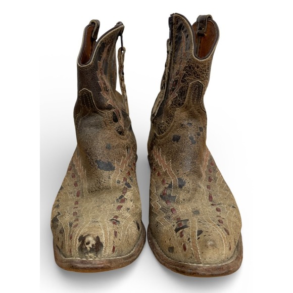 Lucchese Diva Savina Cowboy Boots Brown 7 B Western Ankle Limited Edition - Picture 2 of 11